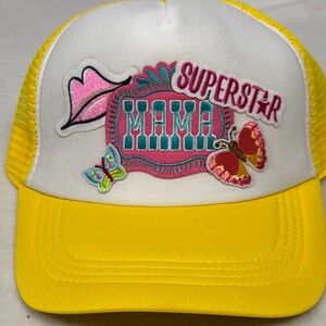 Mama Trucker Hat Yellow White NWT Colorful Mesh Hat